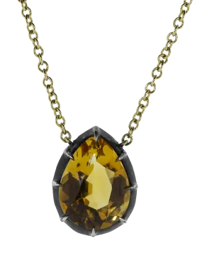 Citrine Solitaire Pendant Necklace