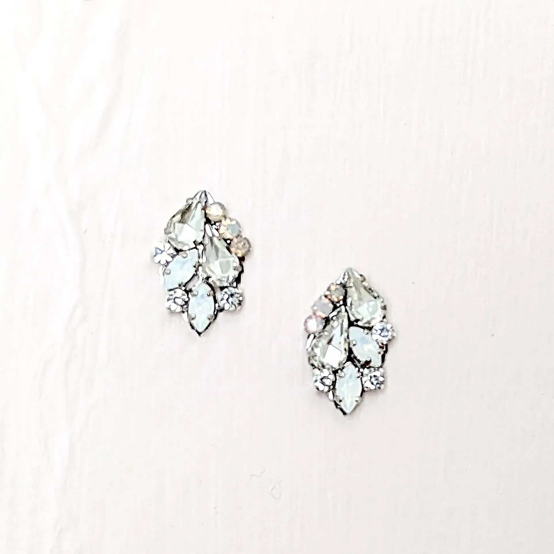 Cluster White Opal Studs Aiza