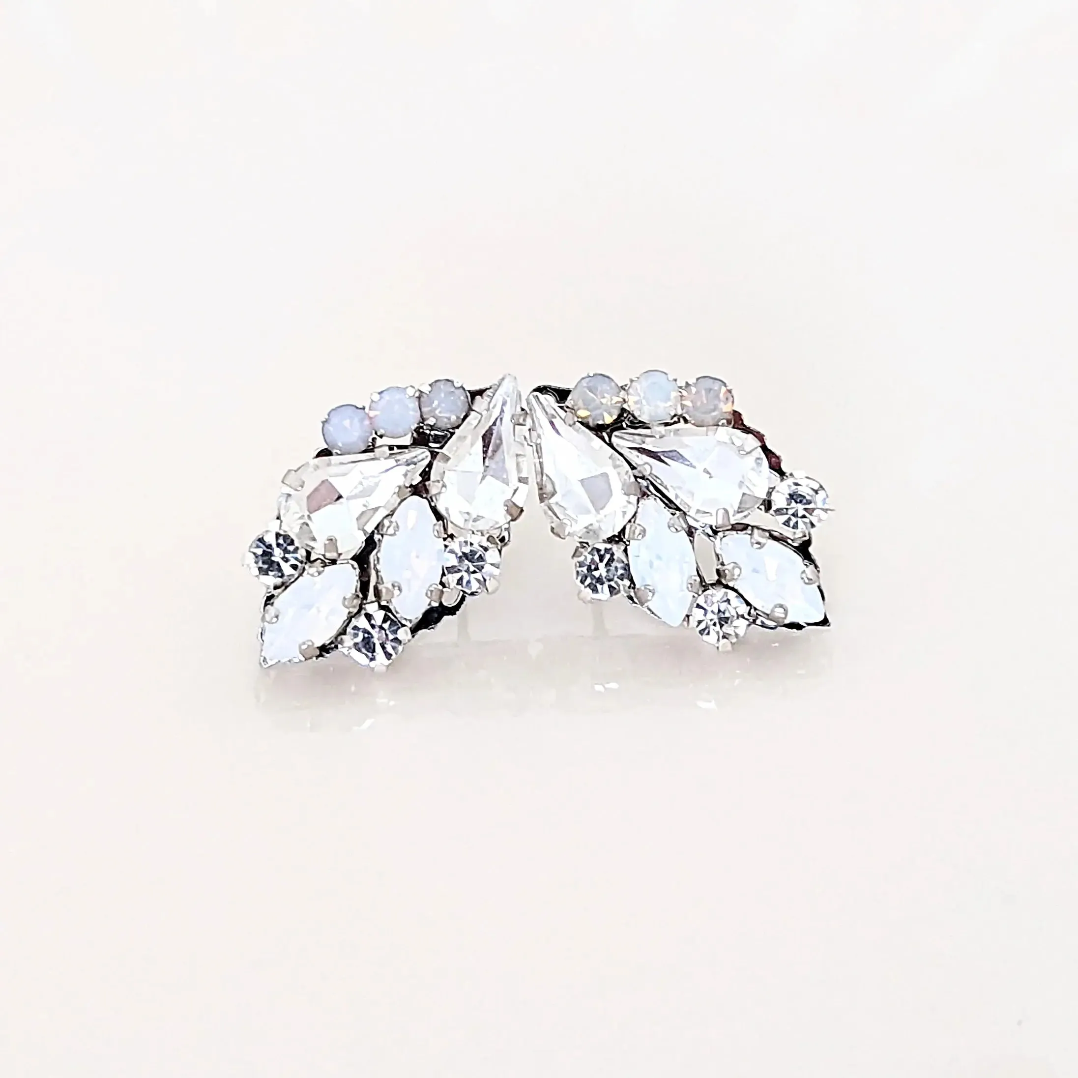 Cluster White Opal Studs Aiza