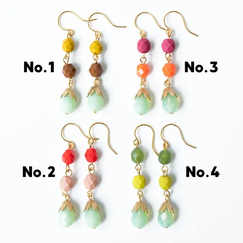 Colorful Bead Earrings- WS