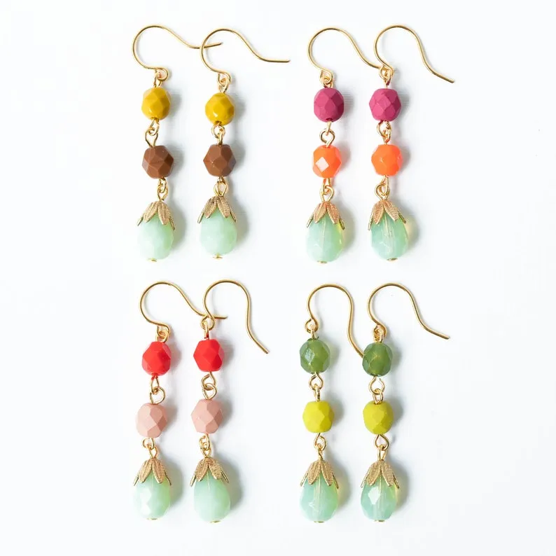 Colorful Bead Earrings- WS