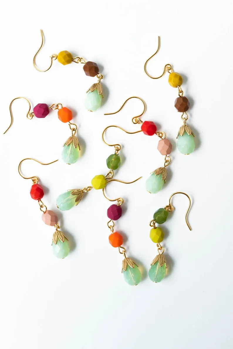 Colorful Bead Earrings- WS