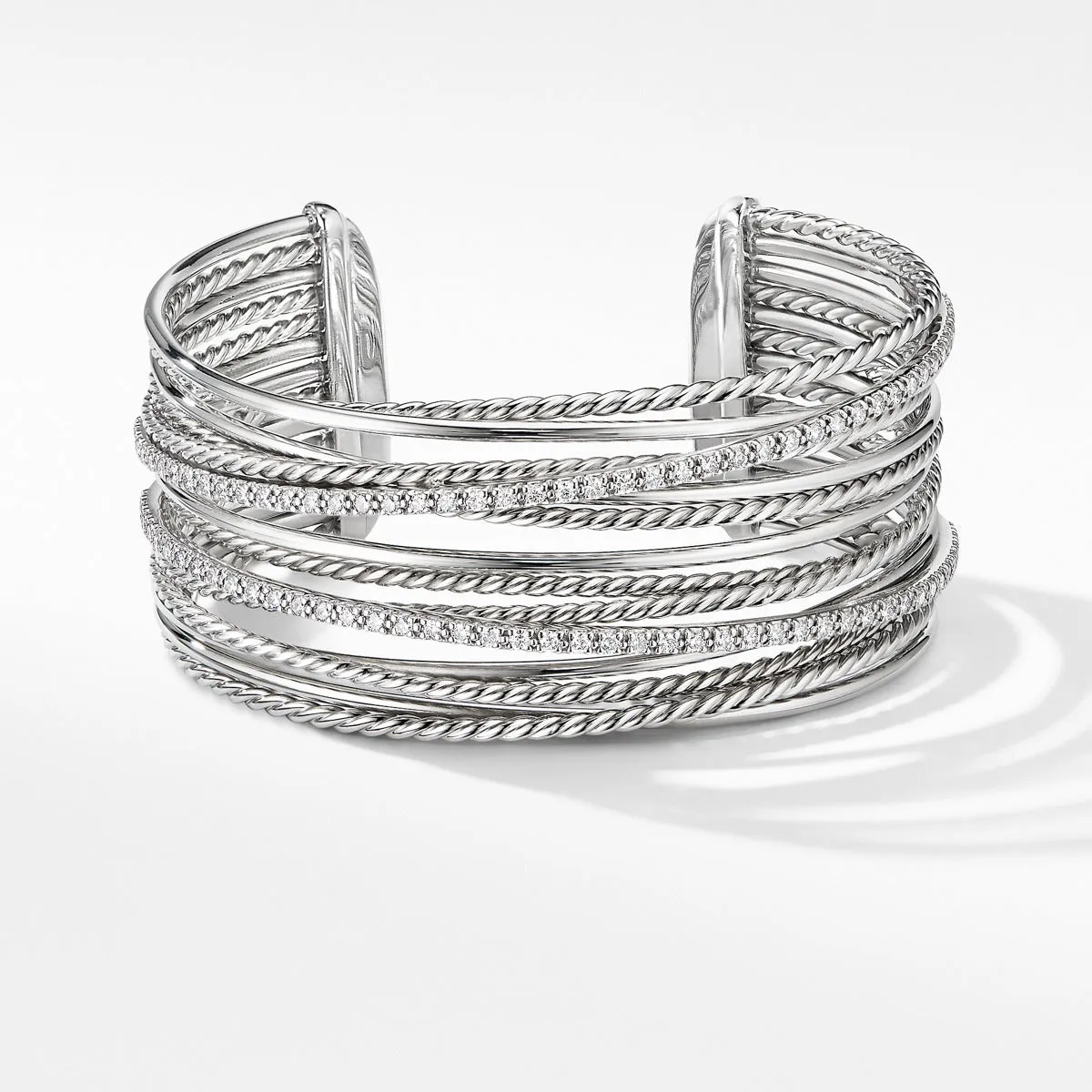 Crossover Cuff Bracelet with Diamonds