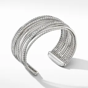 Crossover Cuff Bracelet with Diamonds