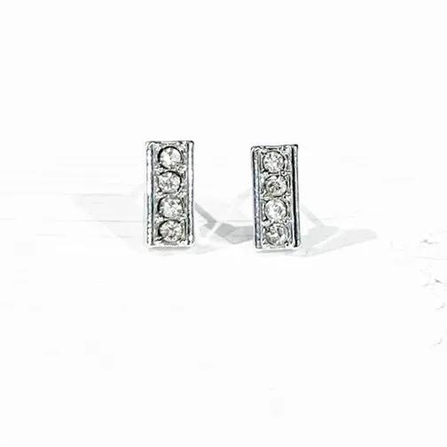 Crystal Bar Stud Earrings (GOLD OR SILVER)