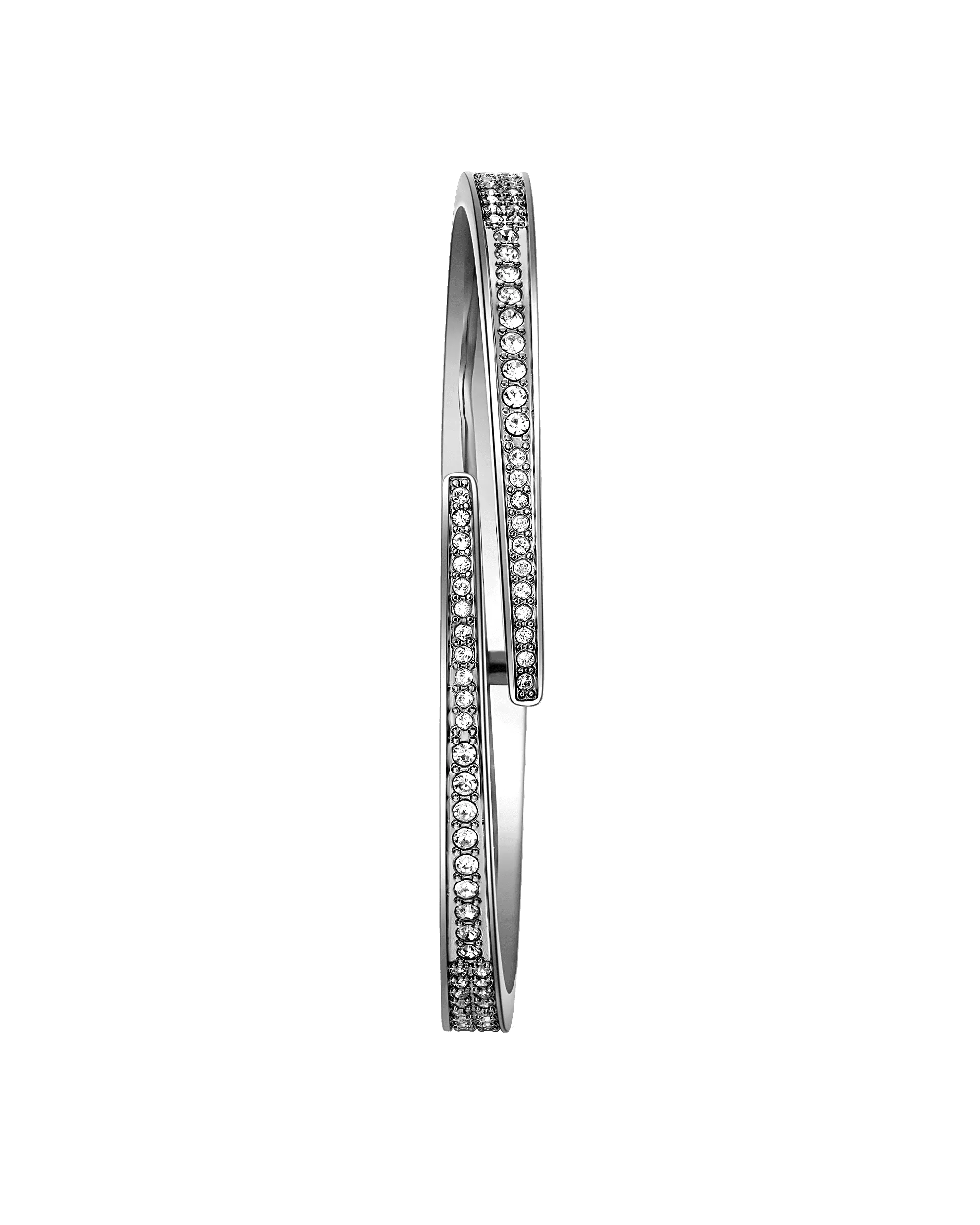 Crystal Pave Bangle - Silver | J1023A