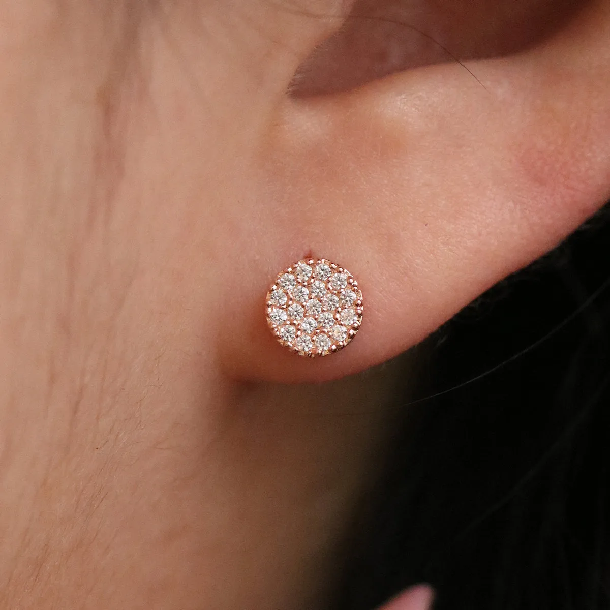 Cubic Circle Stud earrings