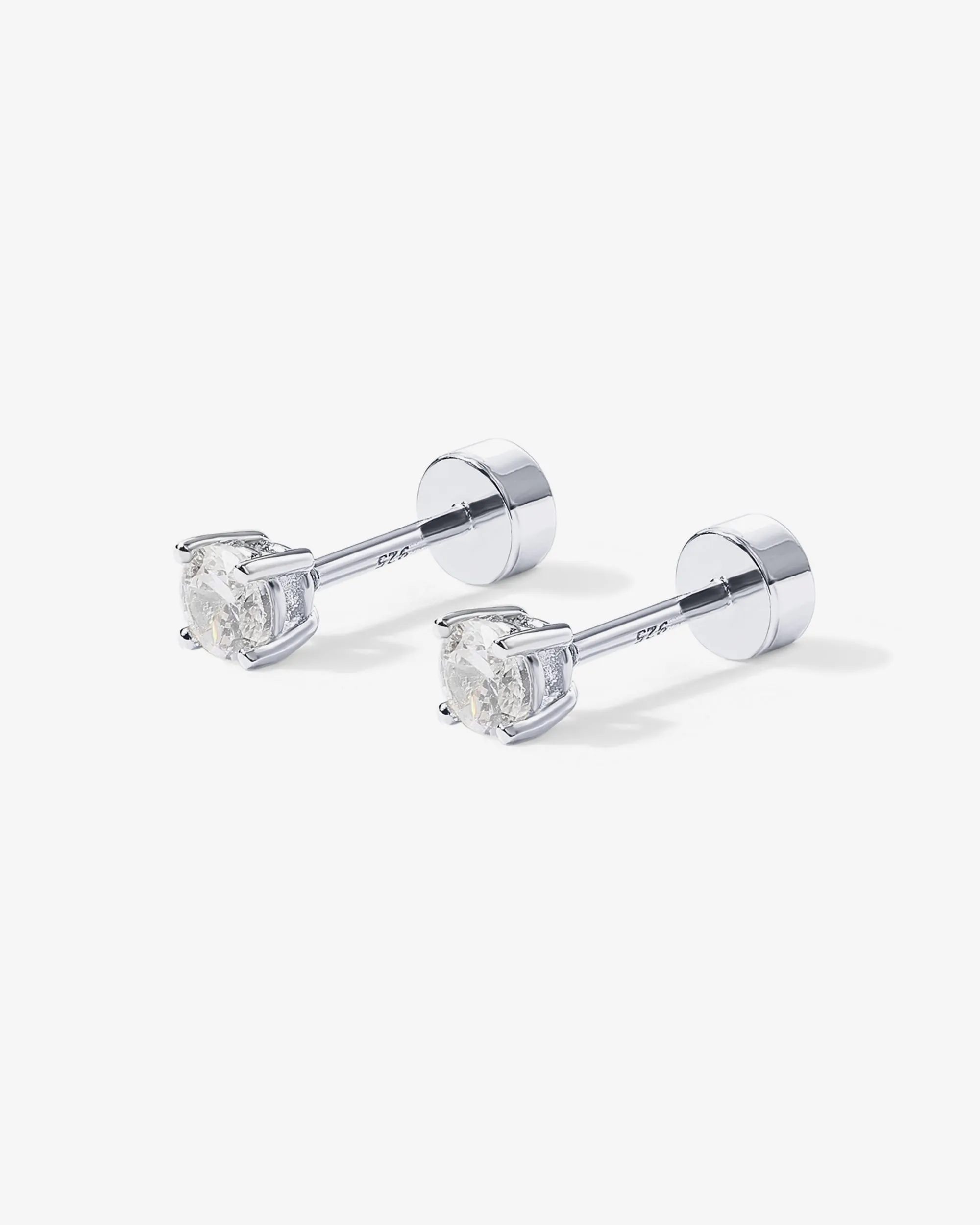 Cubic Zirconia Stud Screwbacks