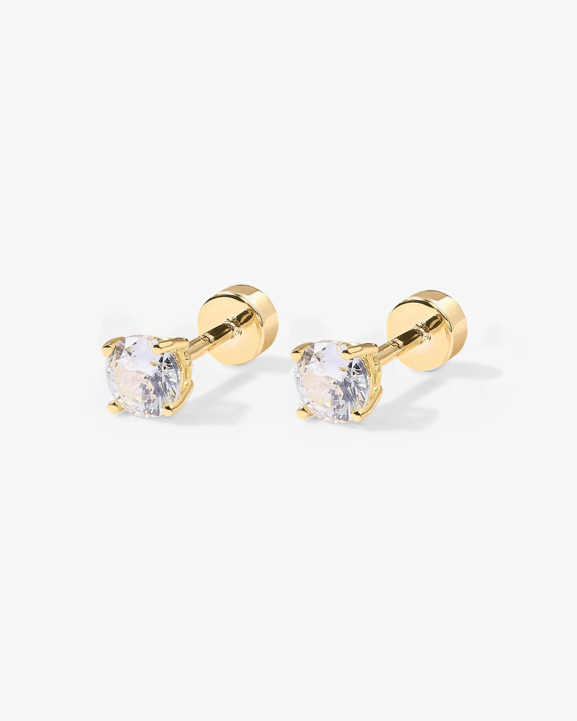 Cubic Zirconia Stud Screwbacks