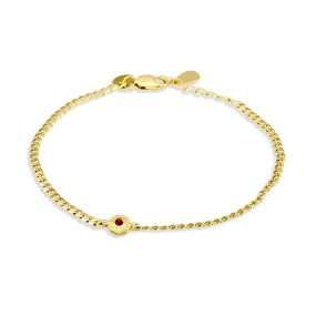 CURB BRACELET WITH RUBY ZIRCONIA