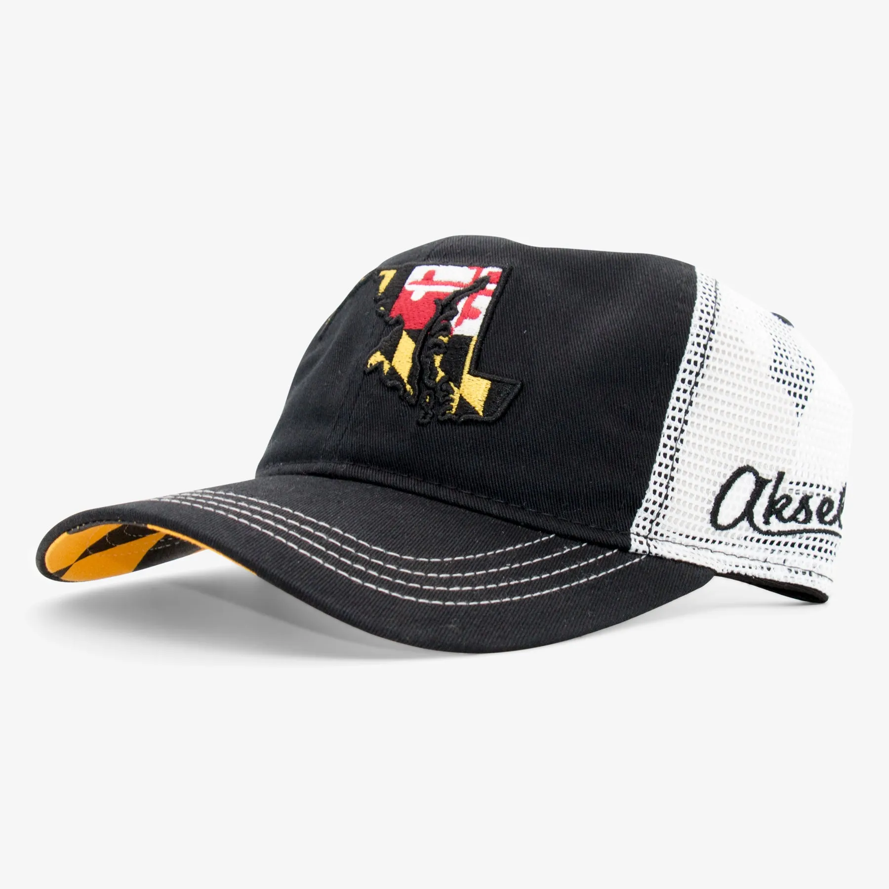 Curved Bill Maryland Flag Trucker Hat