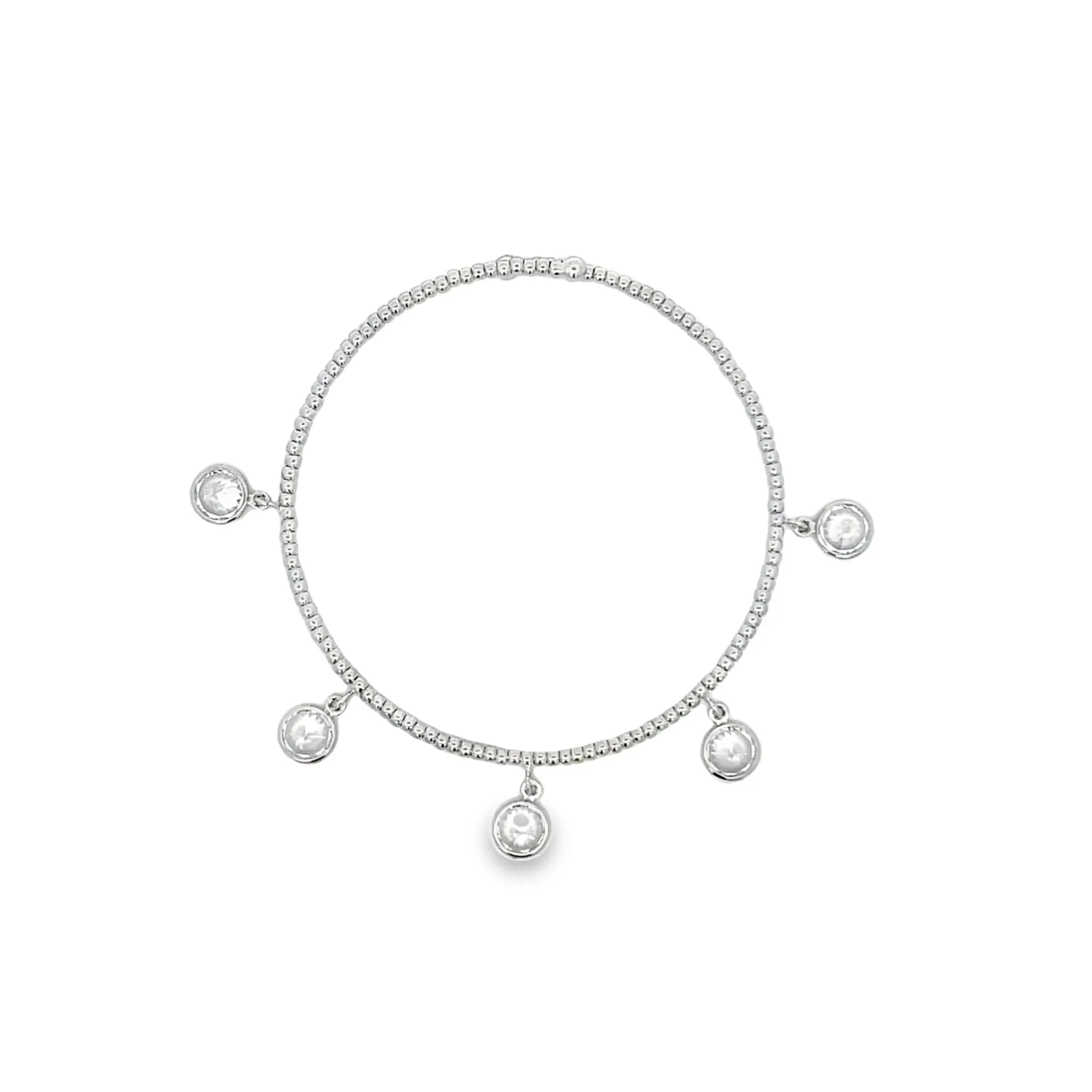 Dangle CZ Beaded Bangle (B61)