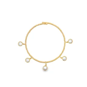 Dangle CZ Beaded Bangle (B61)