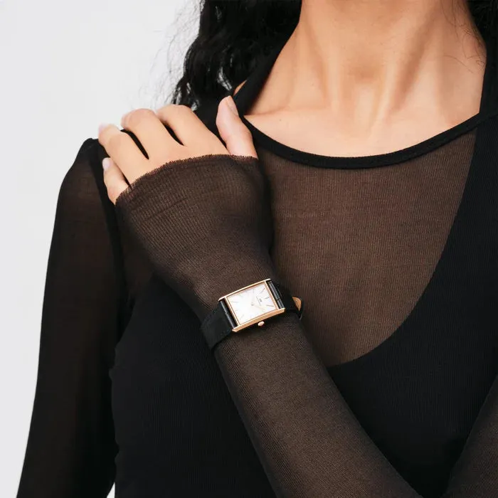 Daniel Wellington - Bound Black Rose Gold/White Crocodile Watch