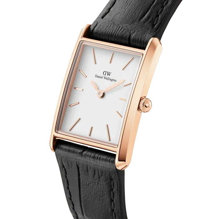 Daniel Wellington - Bound Black Rose Gold/White Crocodile Watch