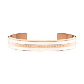 Daniel Wellington Emalie Cuff Bangle Satin White Rose Gold