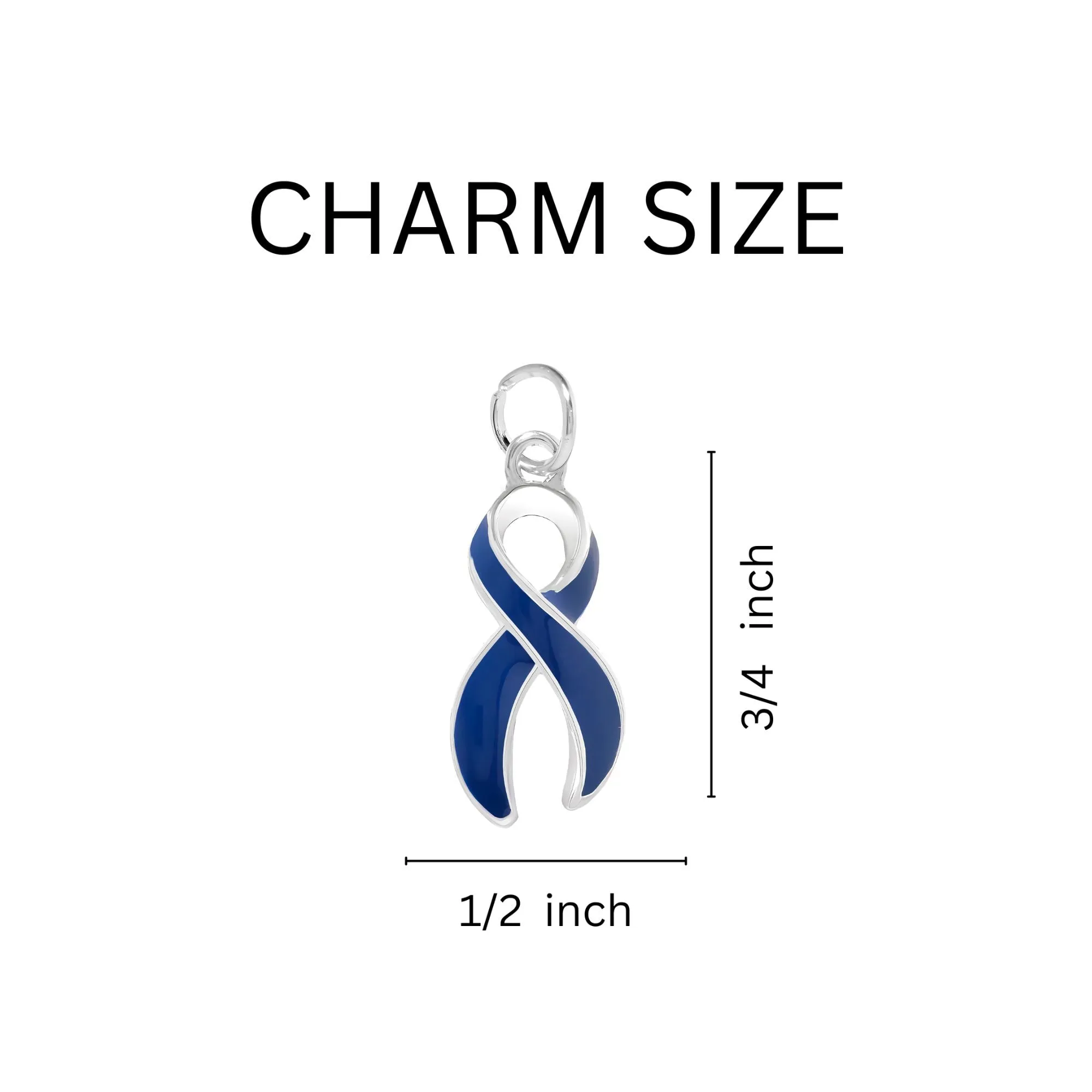 Dark Blue Ribbon Awareness Hanging Earrings