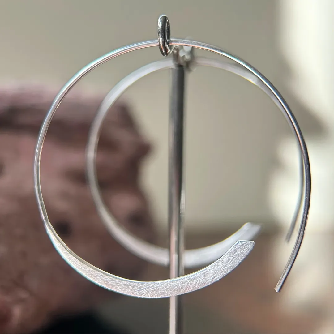 Delicate Brushed Hoop Earrings