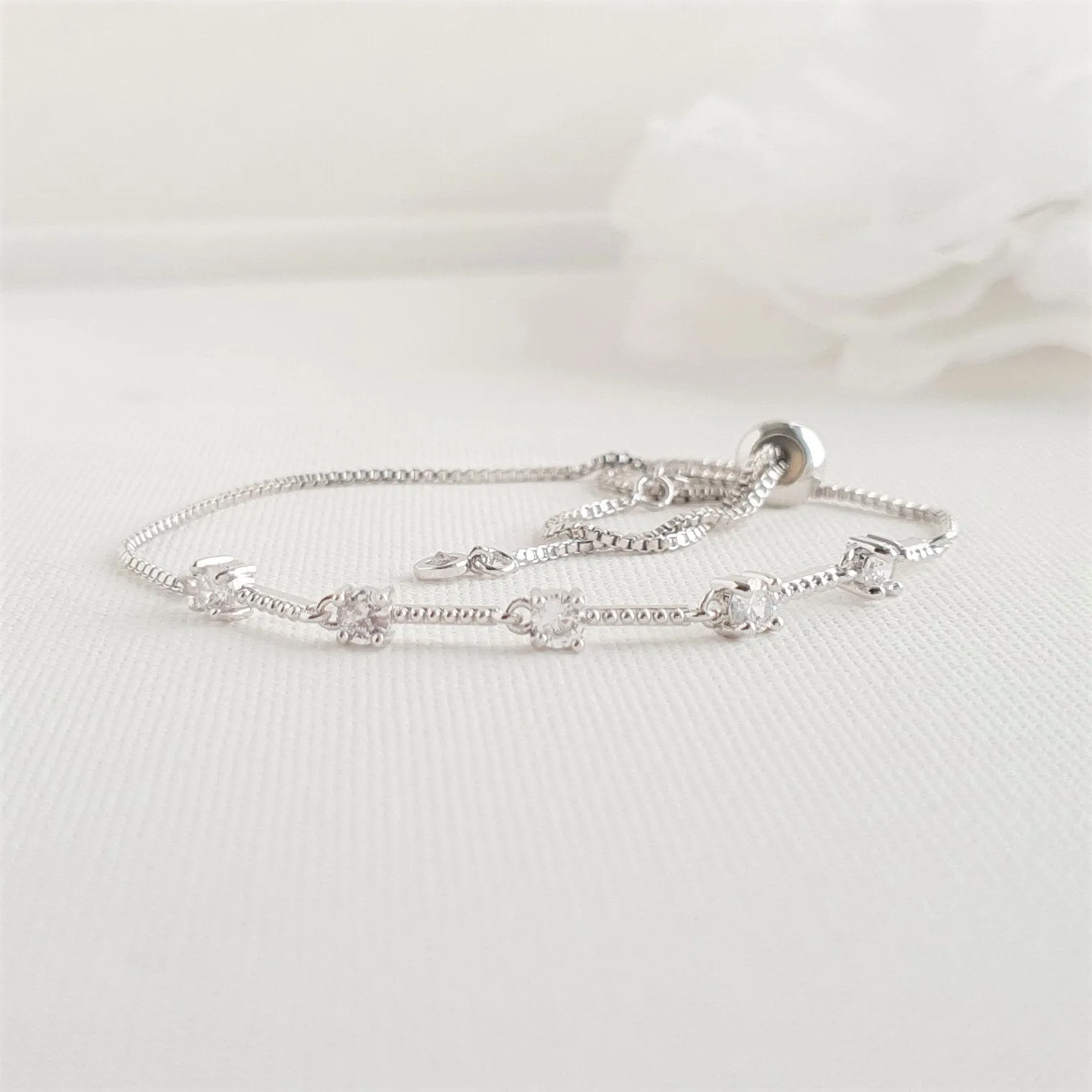 Delicate Silver Wedding Bracelets for Brides & Bridesmaids- Ginger