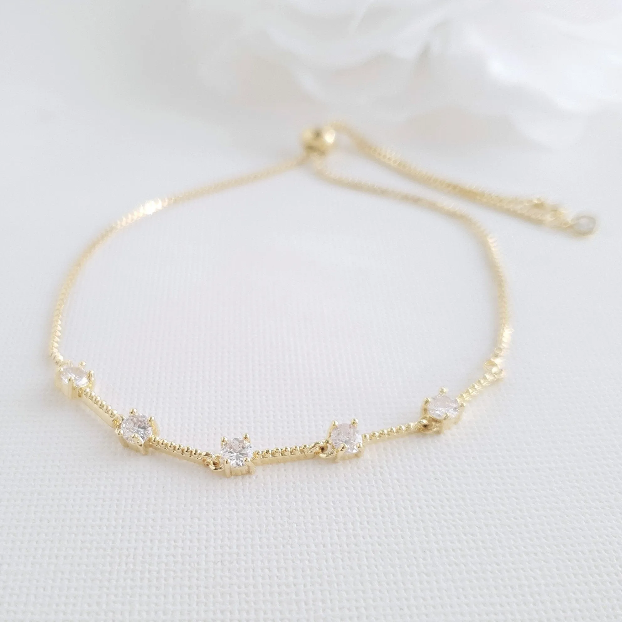 Delicate Silver Wedding Bracelets for Brides & Bridesmaids- Ginger