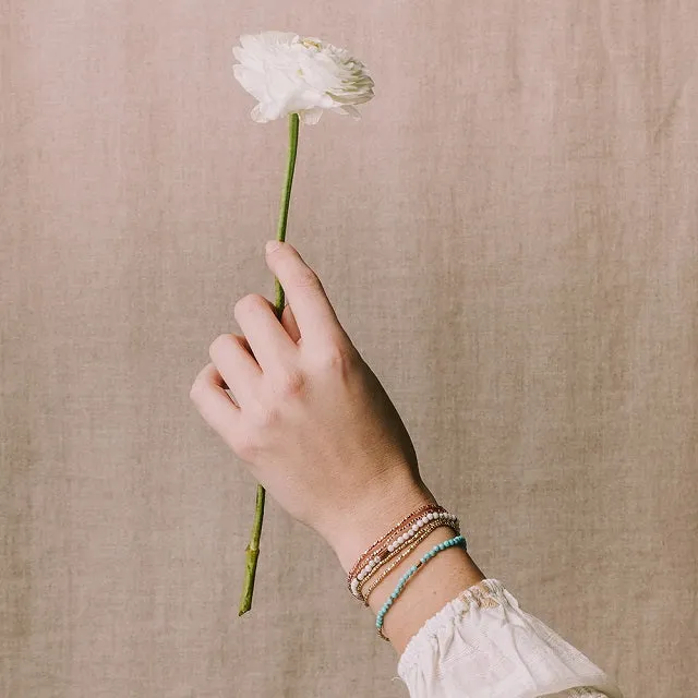 Delicate Stone Wrap Bracelet/Necklace - Ruby Zoisite