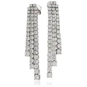 DIAMOND DROP EARRINGS IN 18K WHITE GOLD