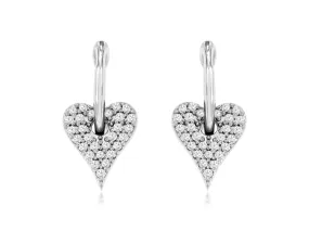 Diamond Heart Drop Earrings