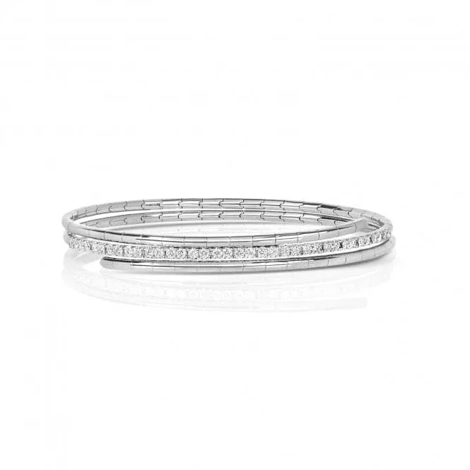 Diamond Jewellery 18ct White Gold Diamond Twist Bangle BDQ106W