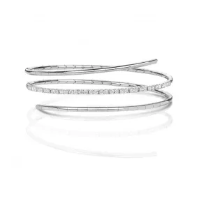 Diamond Jewellery 18ct White Gold Diamond Twist Bangle BDQ106W