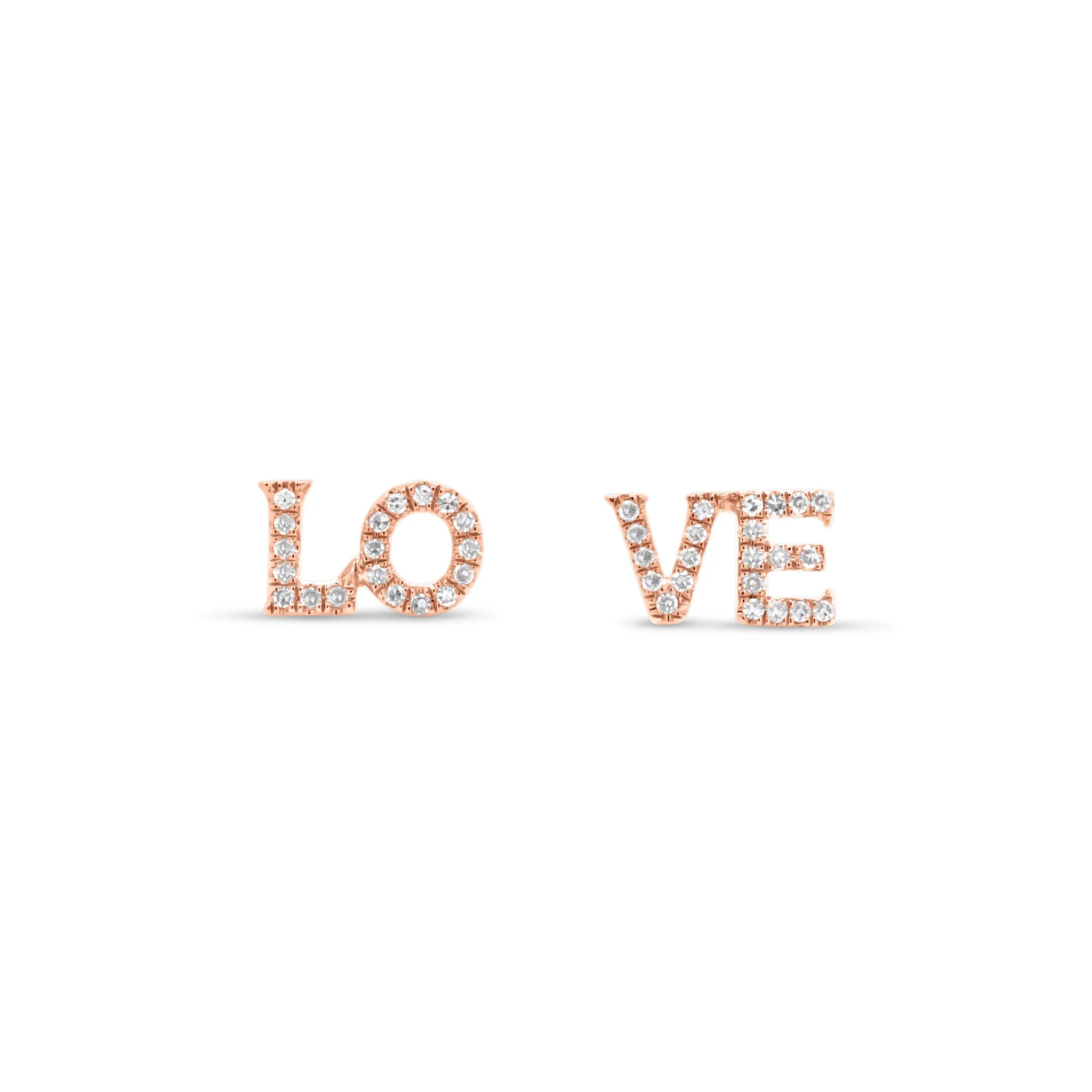 Diamond “LOVE” Stud Earrings