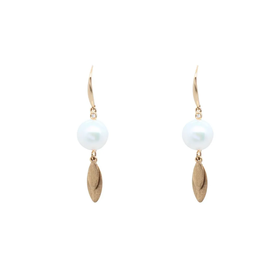 Diamond "chimes" Pearls Earrings