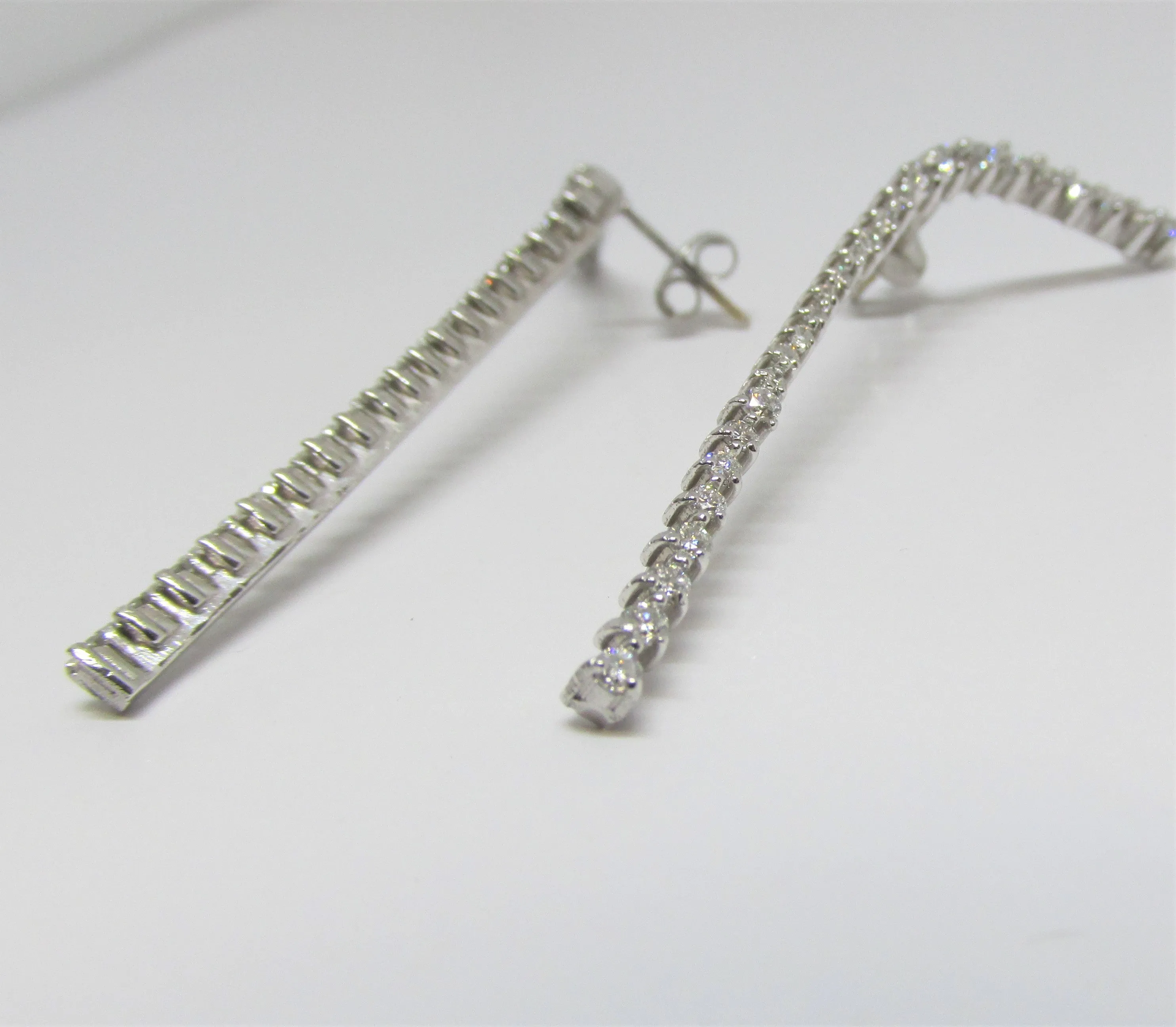 Diamond Strip Earrings 1 carat