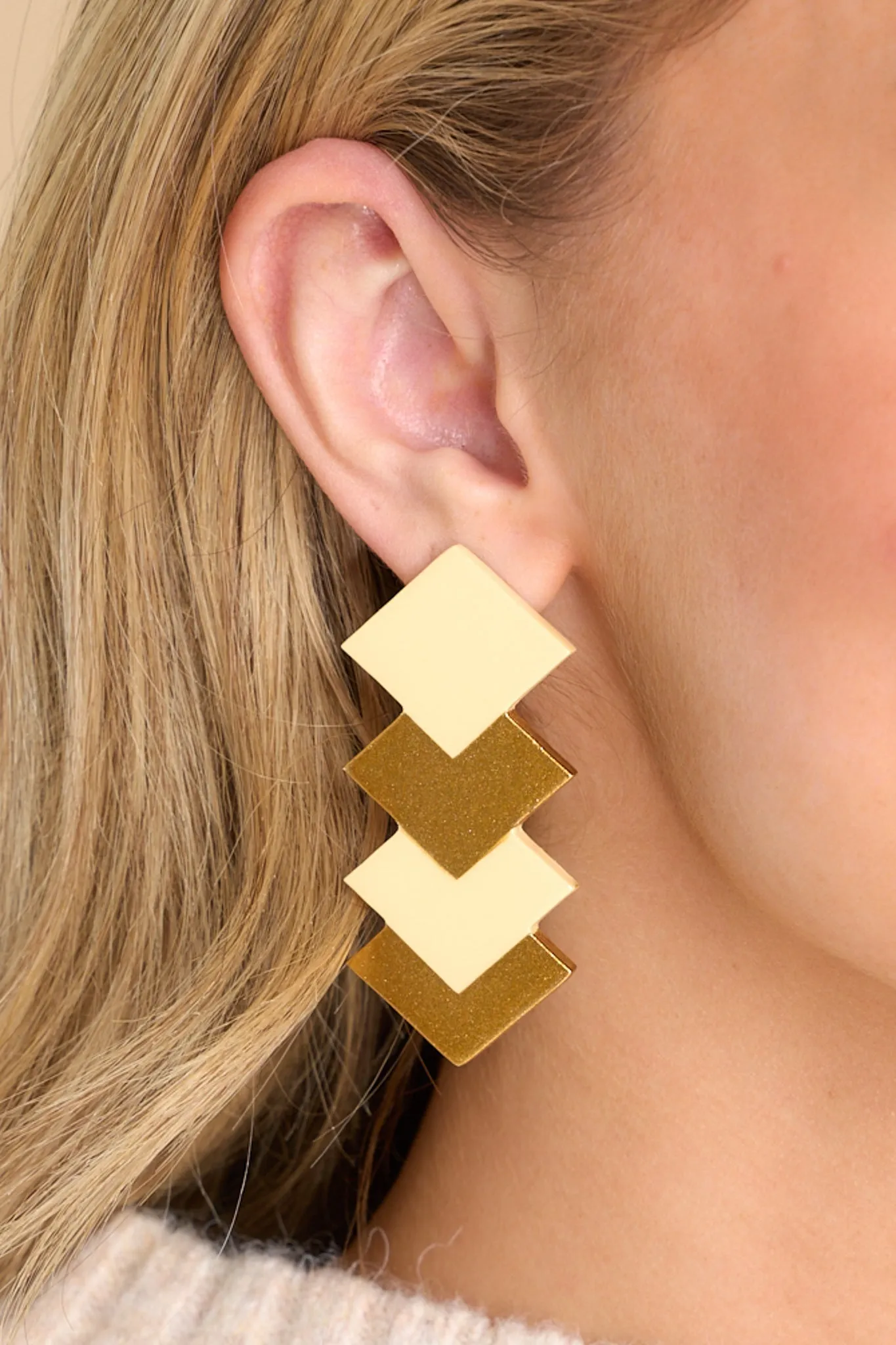 Different Time Zone Gold Earrings