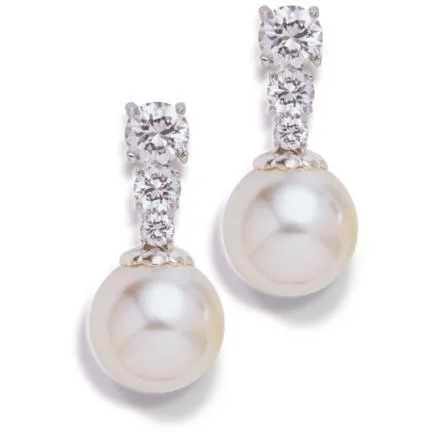 Dolce Cubic Zirconia and Pearl Earrings