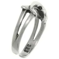 Dolphin Toe or Midi Ring - Sterling Silver Ocean Dolphin Adjustable Toe Ring