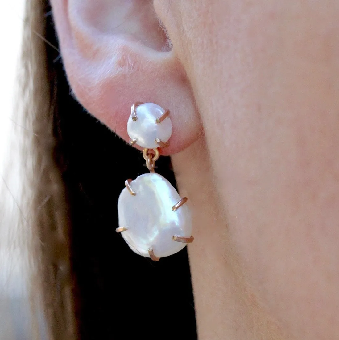 Double Drop Pearl Earrings