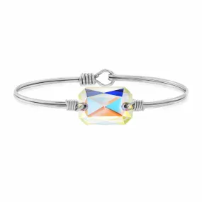 Dylan Bangle Bracelet, Aurora Borealis Silver