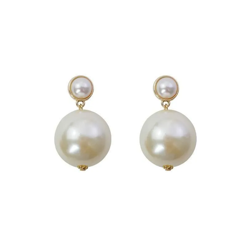 Earrings Charm Jewelry Big Pearl Korean Style #ET211