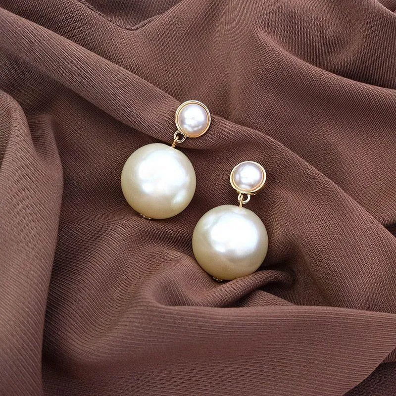 Earrings Charm Jewelry Big Pearl Korean Style #ET211