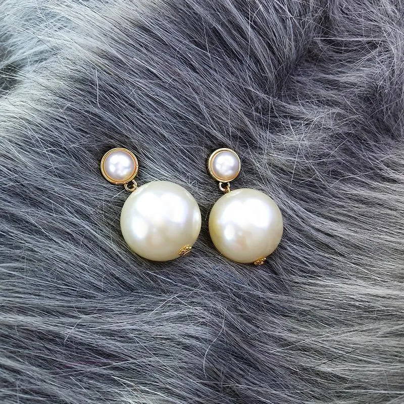 Earrings Charm Jewelry Big Pearl Korean Style #ET211