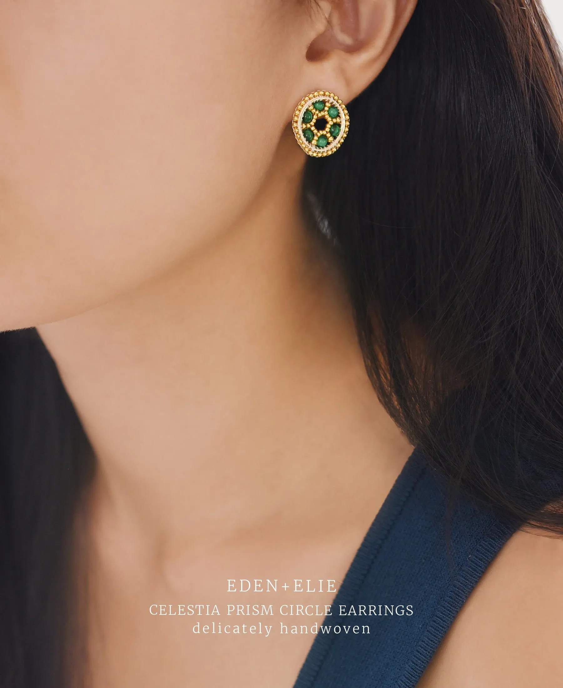 EDEN   ELIE Celestia Prism Circle Earrings - Ruby   Chrome Diopside