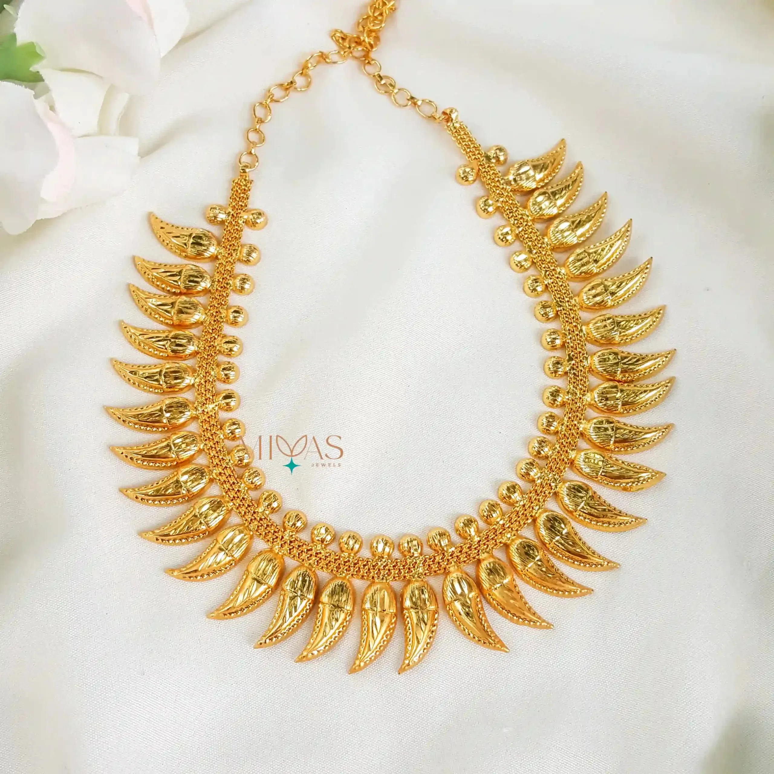 Elegance Gold Kerala Traditional Mango Spike Necklace