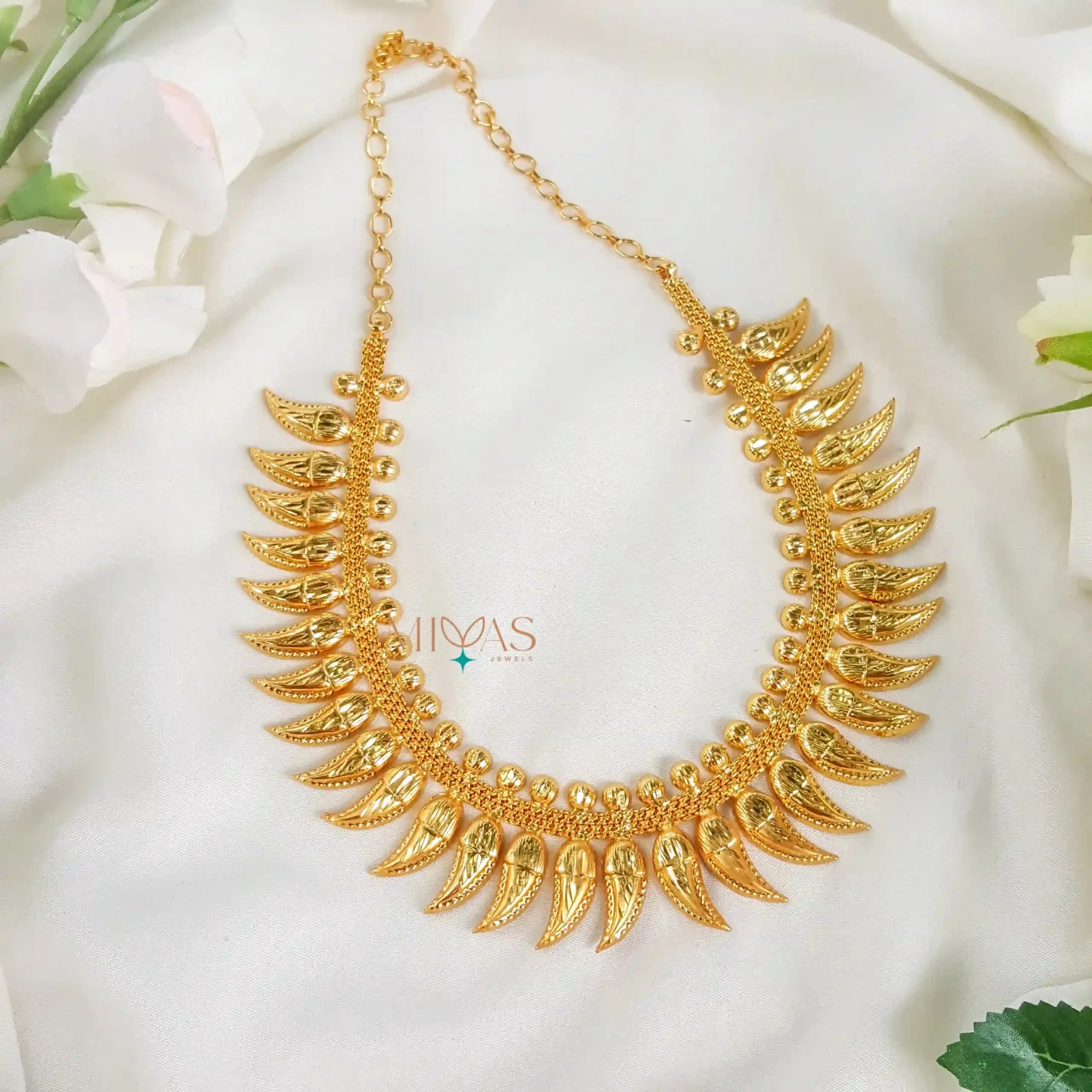 Elegance Gold Kerala Traditional Mango Spike Necklace