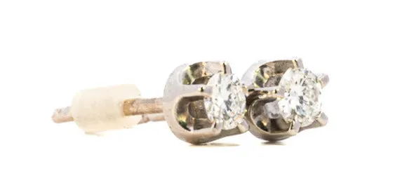 Elegant White Gold Diamond Stud Earrings