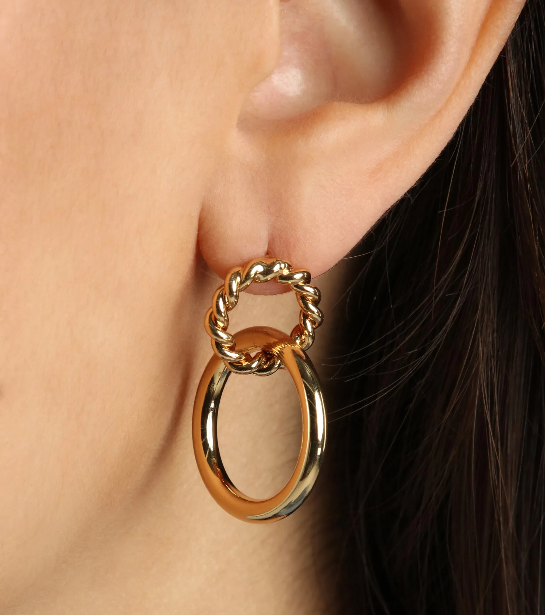 Elevated 14K Gold Plated Dual Hoop Earrings