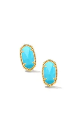 Ellie Stud Earrings Gold Turquoise Magnesite