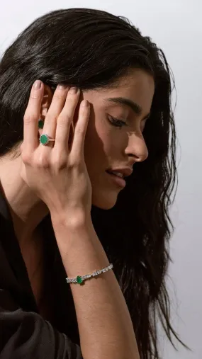 Emerald Earrings, Bracelet & Ring Set