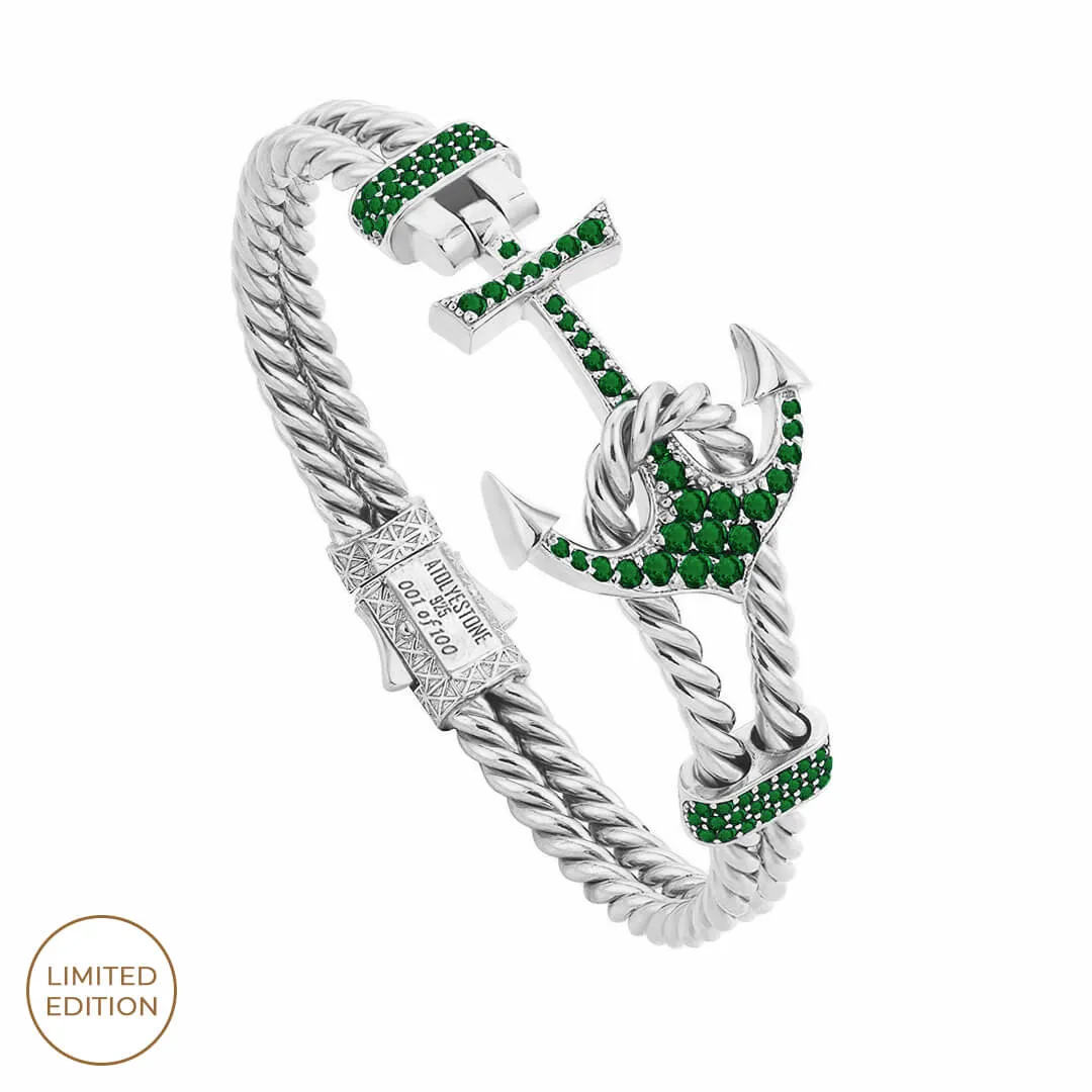 Emerald Twined Anchor Bangle