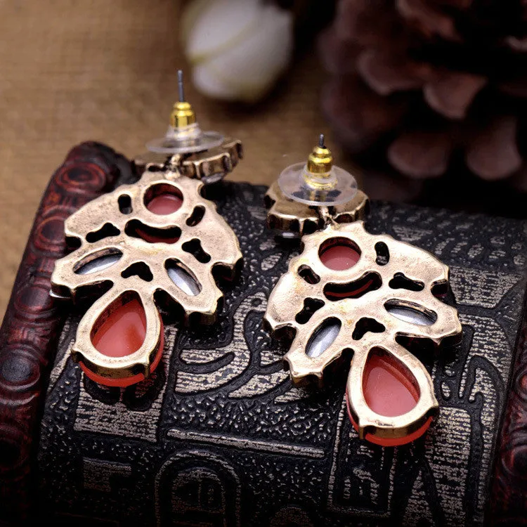 European Pop Multicolor Droplets Cluster Earrings Women Statement Jewelry