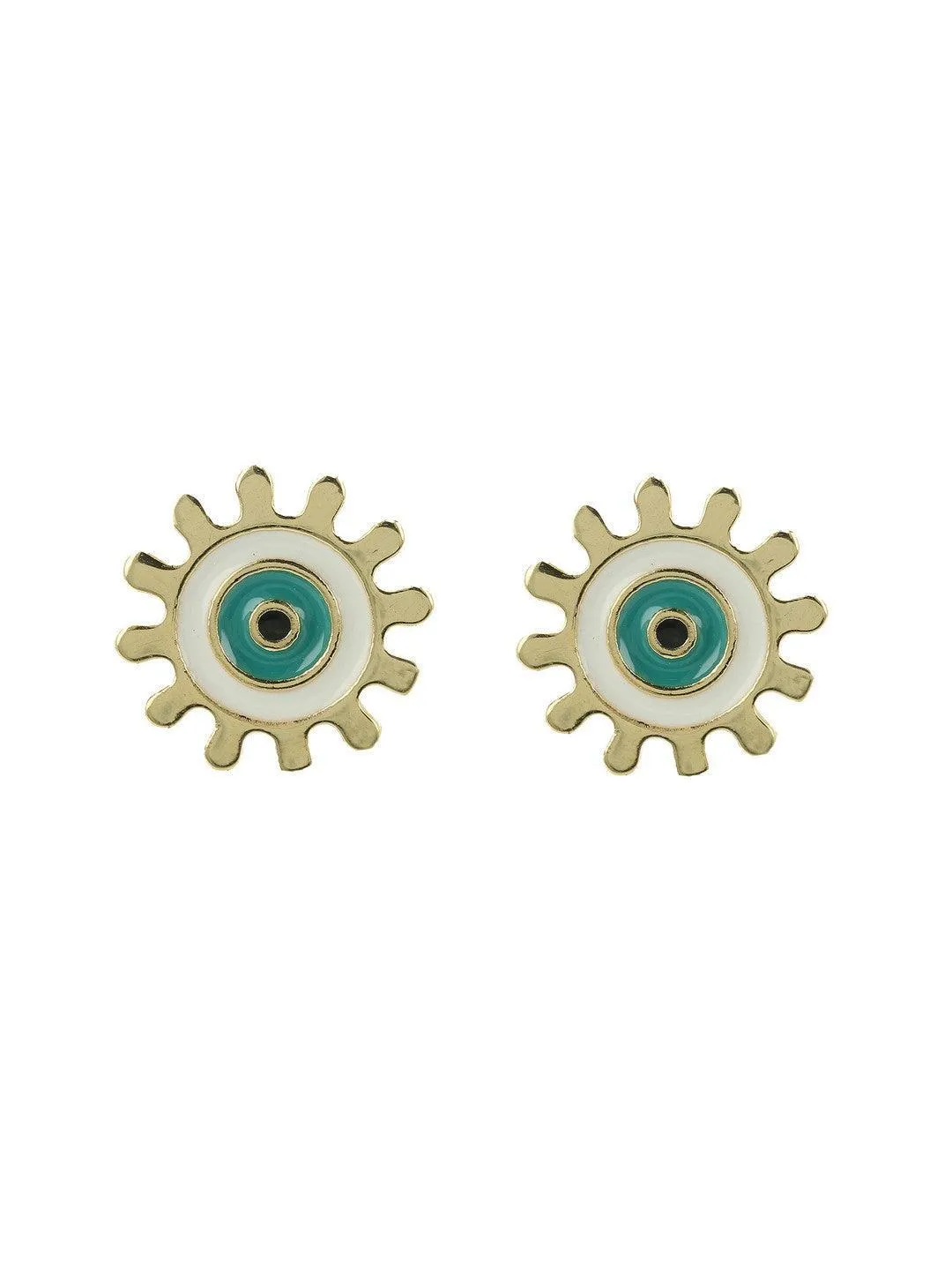 Evil Eye Round Stud Ivory